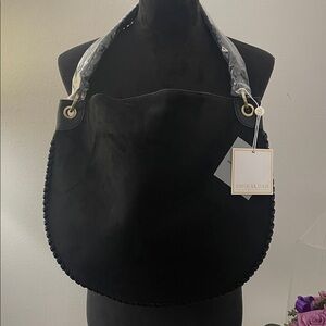 Shiraleah Black Suede and Leather Bag
